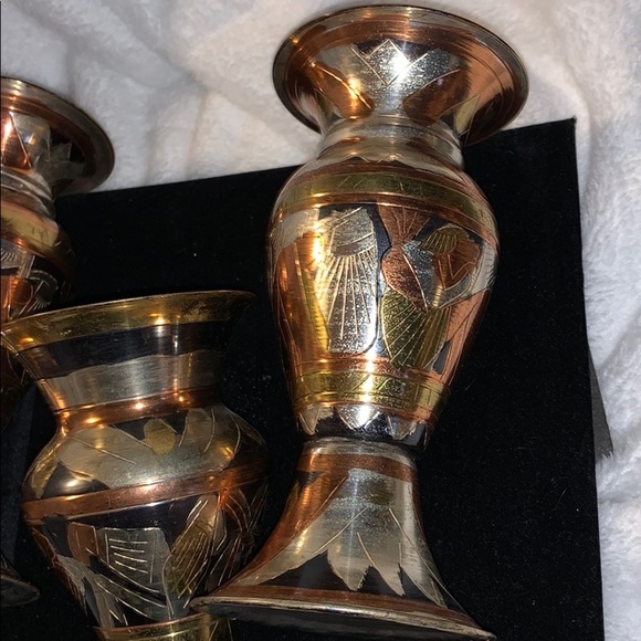 Modern Made Middle Eastern Mixed Metal Vases (4) - Picture 9 of 14